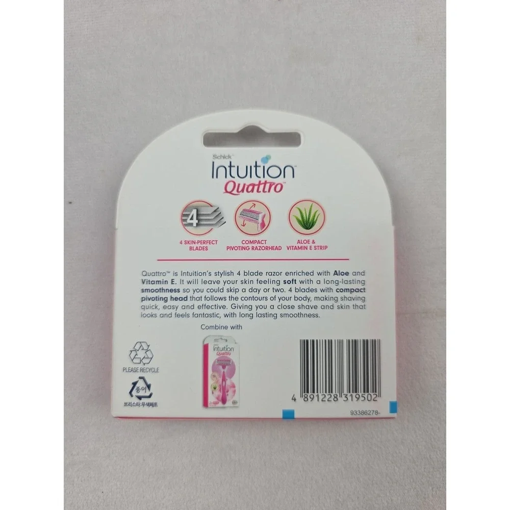 Schick Intuition Quattro 12 Razor Head‎ Replacements 3 Boxes Of 4 Heads